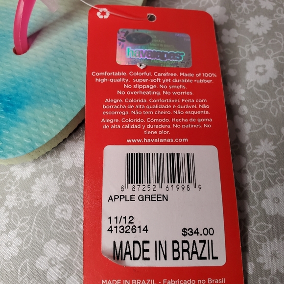 Havaianas Alpargatas Apple Green Flip Flops NWT - Picture 6 of 6
